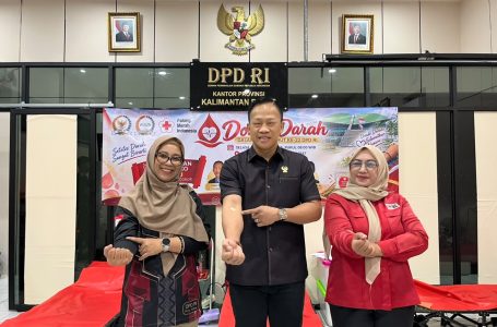HUT DPD RI Provinsi Kalbar Ke-22 Tahun 2026 Bakti Sosial Donor Darah dihadiri oleh Syarif Sultan Melvin dan Daud Yordan mengikuti donor darah hingga bagi sembako.
